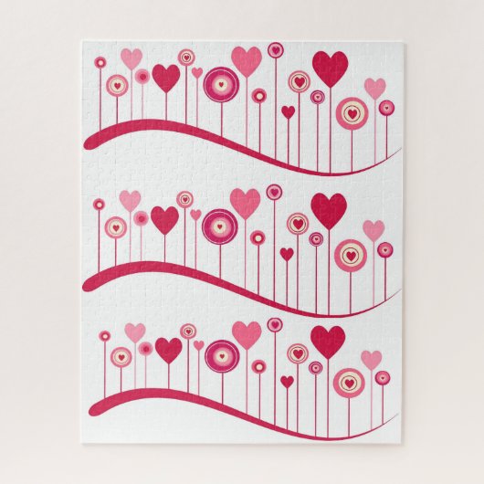 Puzzels Roze Rode Harten Gelukkige Valentijnsdag (Verticaal)