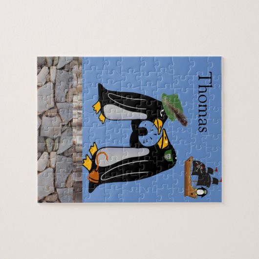 Puzzels White en Black Penguin Pirate Stone (Horizontaal)