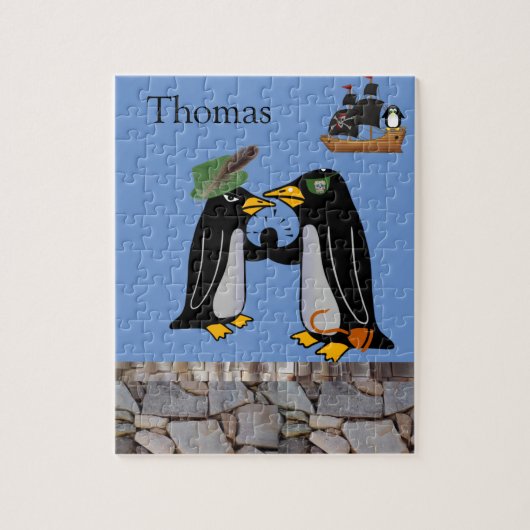 Puzzels White en Black Penguin Pirate Stone (Verticaal)
