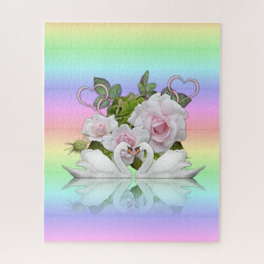 Puzzels White Swans Pastel Colors (Verticaal)