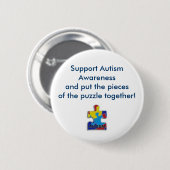 puzzelstuk, ondersteuning van Autisme Awarenessand Ronde Button 5,7 Cm (Voorkant /achterkant)