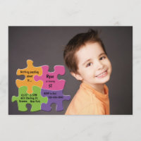 Puzzelstukfoto-uitnodiging
