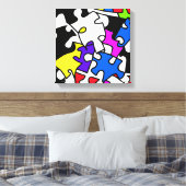 puzzelstukjes canvas afdruk (Insitu (Slaapkamer))