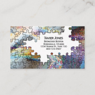 Puzzelstukjes gepersonaliseerd visitekaartje