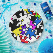 puzzelstukjes papieren bordje (Feest)
