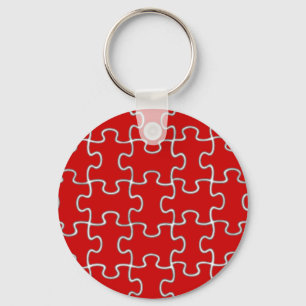 puzzelstukjes rood sleutelhanger