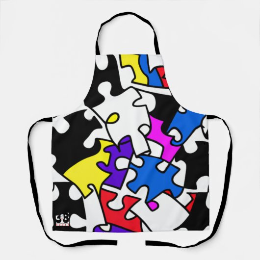 puzzelstukjes schort (Voorkant)