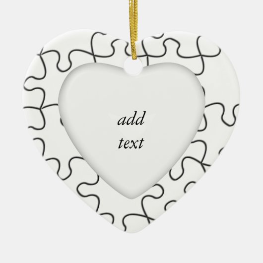 Puzzelstukken (achtergrondkleur of Afbeelding toev Keramisch Ornament (Voorkant)