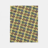 Puzzelstukken Fleece Dekbed Deken (Voorkant)