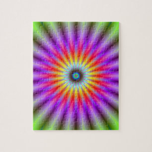 Puzzelwiel van kleur legpuzzel