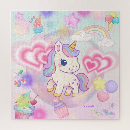 PUZZLE かわいいピンクのゆるふわユニコーン♡ (Vertical)