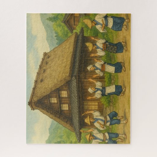 Puzzle こきりこ踊りと民家 / Kokiriko Dance and Thatched Houses (Vertical)
