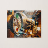 PUZZLE ラーメンを前に真剣な眼差しの力士 (Horizontal)