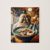 PUZZLE ラーメンを前に真剣な眼差しの力士 (Vertical)