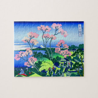 Puzzle 北 斎 Goten-Yama Hill Hokusai Cherry Blossom Art