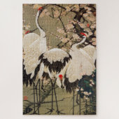 Puzzle 梅 花 群 鶴 図, 若 Plum Blossoms & Cranes, Jakuchu, 冲 (Vertical)