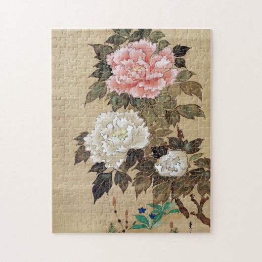 Puzzle 牡 丹, 其 一 Peony, Kiitsu, Japon Art (Vertical)