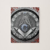 Puzzle [100] Master Mason - Silver Square & Compasses (Vertical)