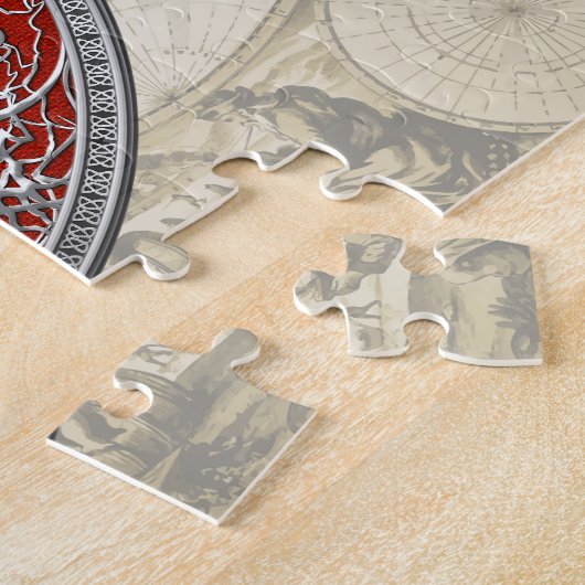 Puzzle [100] Scorpion d'argent sacré sur noir (Côté)