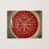 Puzzle [100] Vegvisir - Viking Gold Magic Runic Compass (Horizontal)