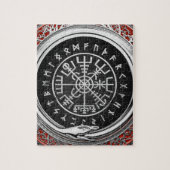 Puzzle [100] Vegvisir - Viking Silver Magic Runic Compass (Vertical)