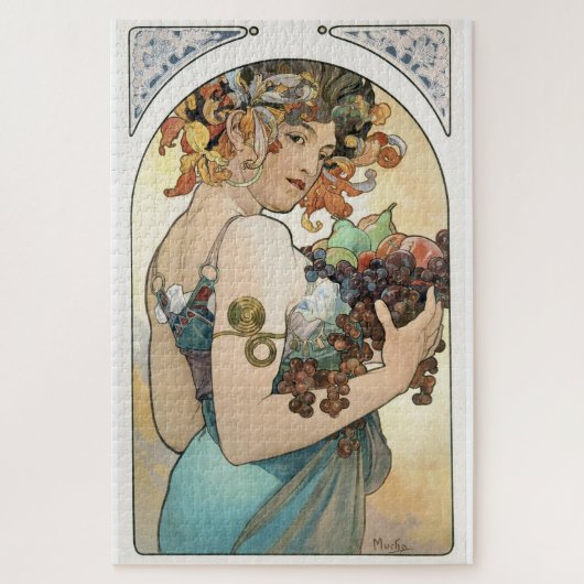 Puzzle 1014 - Dame aux raisins Mucha (Vertical)