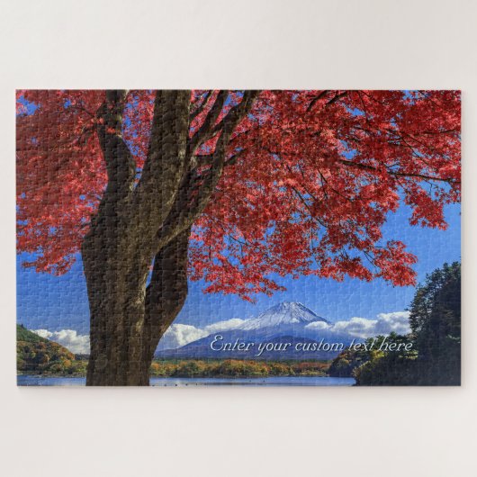 Puzzle [1014] Mt.Fuji – Crimson Leaves and a Snowy Crown (Horizontal)