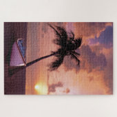 Puzzle 1014 Plage de morceaux au coucher du soleil adulte (Horizontal)
