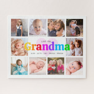 Puzzle 10 Photo Collage Aimez-vous Grand-mère Colorée Mod
