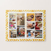 Puzzle 10 Photo Moderne Design Aquarelle Feuilles Nom (Horizontal)