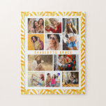 Puzzle 10 Photo Moderne Design Aquarelle Feuilles Nom<br><div class="desc">10 Photo Moderne Design Aquarelle Feuilles Nom Jigsaw Puzzle dispose de dix de vos photos préférées pour un do-it-yourself facile et rapide ajouter votre propre collage photo. Personnalisez avec votre nom et entouré d'un simple motif de feuilles de chute d'aquarelle. Fait un cadeau parfait pour Noël, anniversaires, fête des mères,...</div>