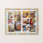 Puzzle 10 Photo Moderne tendance Floral Nom élégant (Horizontal)