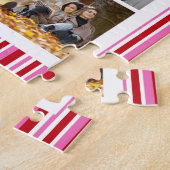 Puzzle 10 Photo Moderne Tendance Pink Stripes Stylish Nom (Côté)