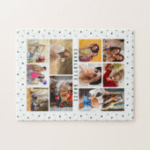 Puzzle 10 Photo Vert moderne Amour romantique Chauffe Nom (Horizontal)