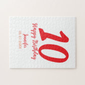 Puzzle 10e anniversaire ajouter nom date année rouge modè (Horizontal)