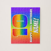 Puzzle 10e anniversaire — Motif Rainbow multicolore "10" (Vertical)