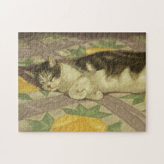 Puzzle 1149 Chat sur surface composée (Horizontal)