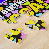 Puzzle 11e anniversaire — Formes de cœur amusantes et aff (Côté)
