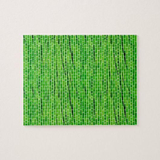 PUZZLE 121 WRINKLED BRIGHT GREEN BRICK WALL PATTERNS BACK (Horizontal)