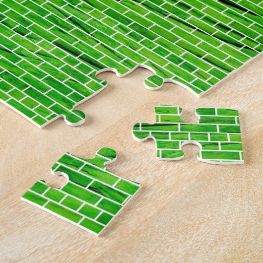 PUZZLE 121 WRINKLED BRIGHT GREEN BRICK WALL PATTERNS BACK (Côté)