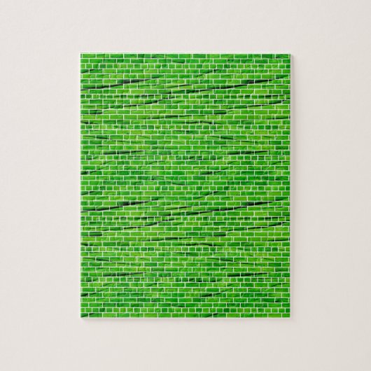 PUZZLE 121 WRINKLED BRIGHT GREEN BRICK WALL PATTERNS BACK (Vertical)