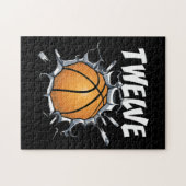 Puzzle 12 ans Basketball Anniversaire Fête 12e Garçon (Horizontal)