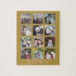 Puzzle 12 Collage photo avec Arrière - plan or<br><div class="desc">Ajoutez vos photos préférées à ce modèle amusant. Vous pouvez utiliser des photos Instagram ou n'importe quelle photo pour cette grille.</div>