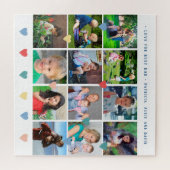 Puzzle 12 photo collage LOVE pour BEST DAD navy script (Horizontal)