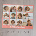 Puzzle 12 Photo Instagram Collage avec Arrière - plan cor<br><div class="desc">Ajoutez vos photos préférées à ce modèle amusant. Vous pouvez utiliser des photos Instagram ou n'importe quelle photo pour cette grille.</div>