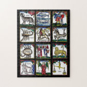 Puzzle 12 Signes zodiaques Symboles astrologiques d'anniv (Vertical)
