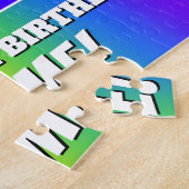 Puzzle 12e anniversaire — Motif Rainbow multicolore "12" (Côté)