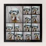 Puzzle 13 Photo Collage Carré moderne Disposition en noir<br><div class="desc">Utilisez les photos recadrées pour obtenir les meilleurs résultats ! Téléchargez des photos de carré à partir de votre téléphone ou même Instagram pour faire un look personnalisé frappant pour votre maison. Vous pouvez utiliser des photos d'amis ou d'animaux de compagnie et ensuite adapter votre propre décor en changeant de...</div>