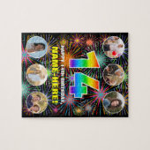 Puzzle 14e anniversaire : Arc en ciel amusant #, Nom pers (Horizontal)