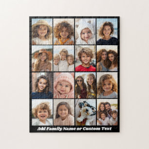 Puzzle 15 Collage Photo Texte Minimaliste Noir Chunky